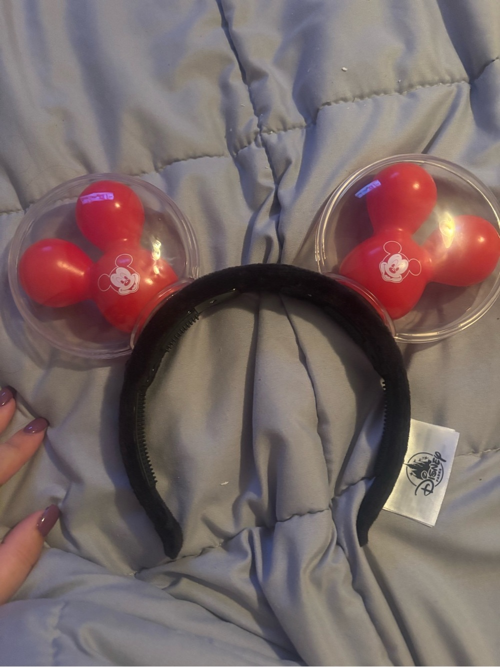 Disney Black Headband with Red Bubble Mickey Ears